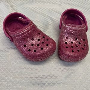 Hot Pink Fluffy Crocs